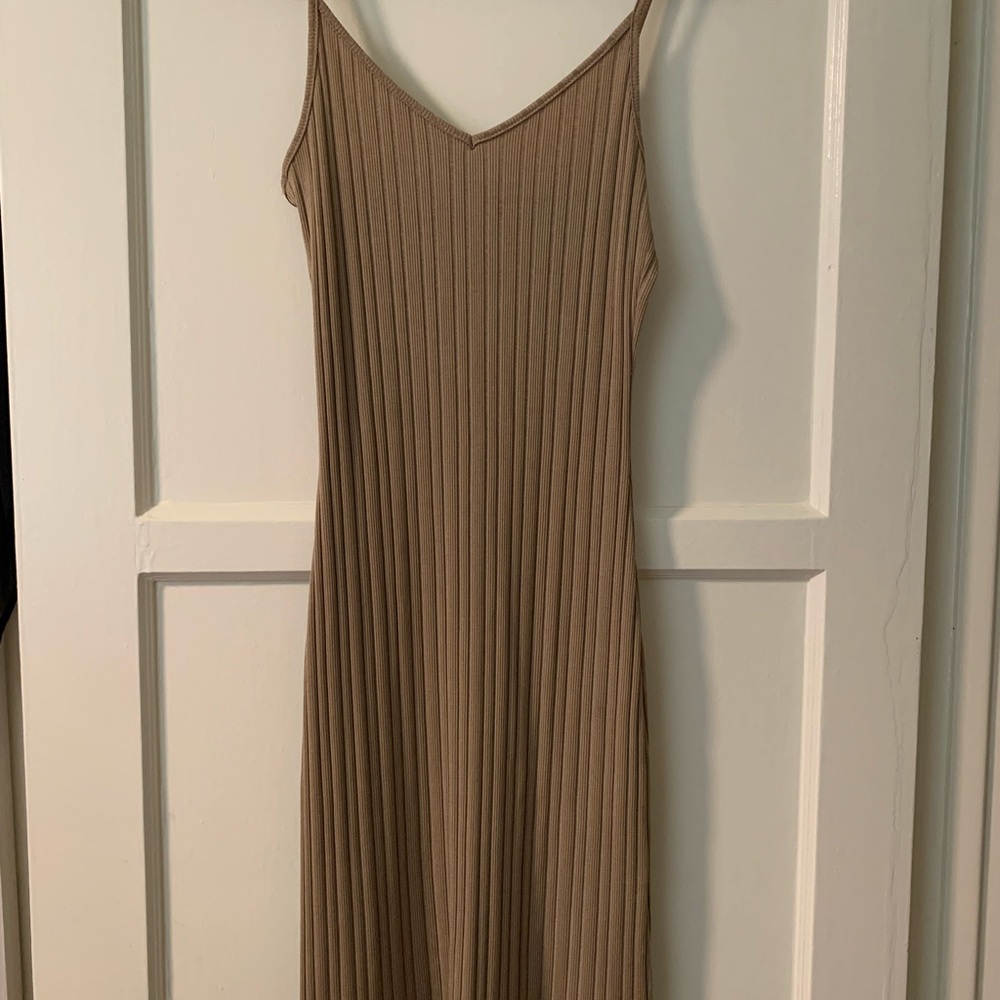 Ambiance Brown Midi Slip Dress Spaghetti Strap